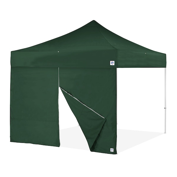 E-Z Up TAA Compliant Food Booth Middle Zipper Sidewall, 13' W x 13' H, Forest Green SW3PRFBMTC13FG - main